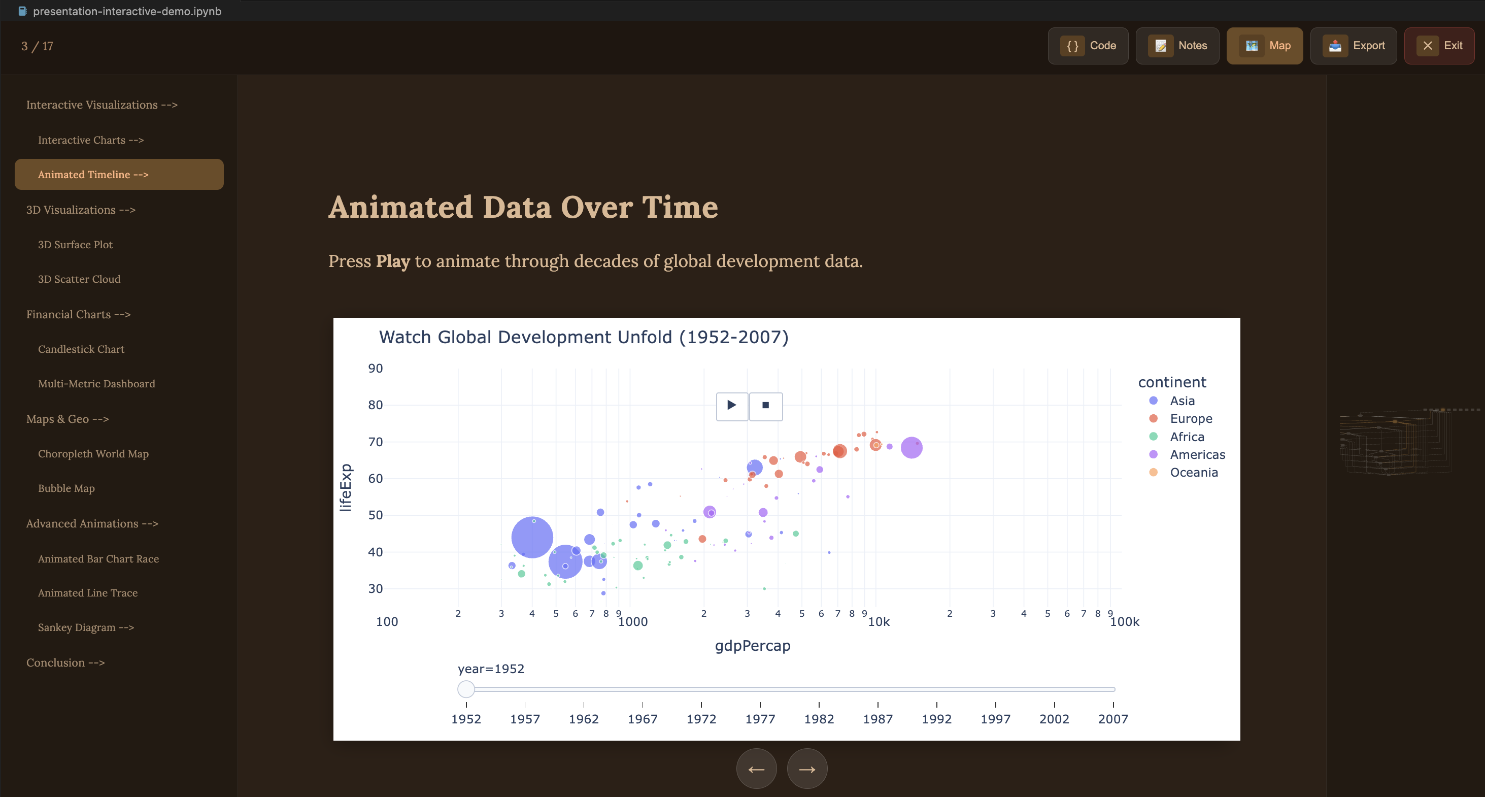 Jupie Presentation Mode